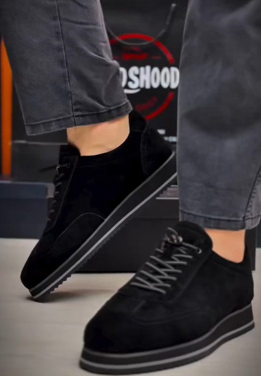Men's black serrated non-slip casual shoes