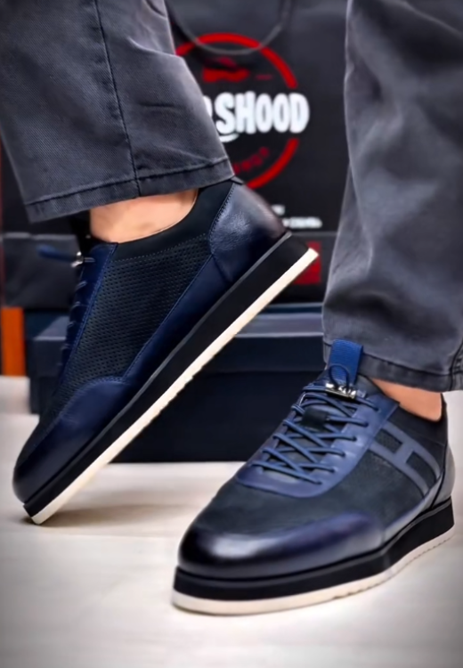 Blue blowhole breathable H casual shoes