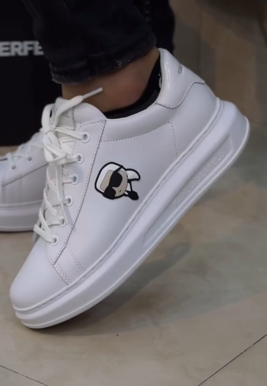 Men's white skull casual sports shoes