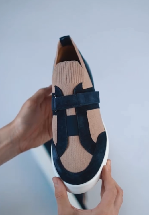 Woven splicing color matching casual shoes