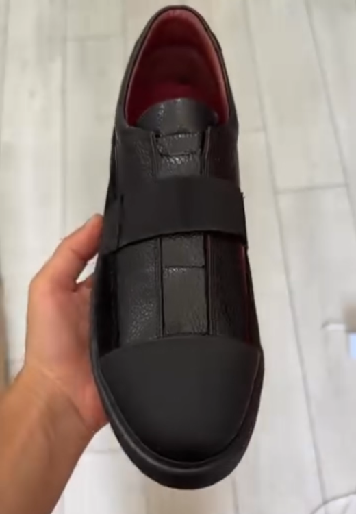 Men's hook and loop suede split leather casual shoes