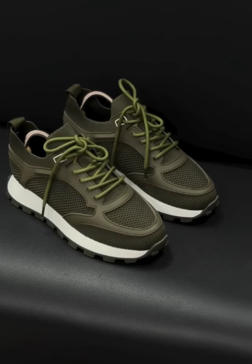Dark green soft high quality breathable casual sports shoes
