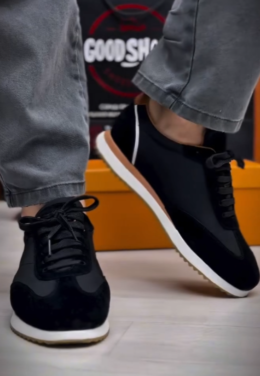 Men's black casual sports shoes