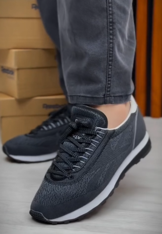 Dark gray woven sneakers