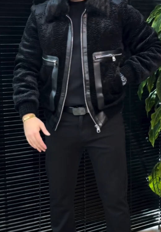 Men's fur in autumn and winter new jacket coat