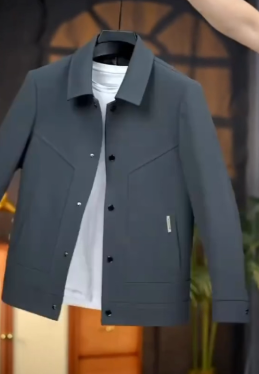 Pure black stiff jacket
