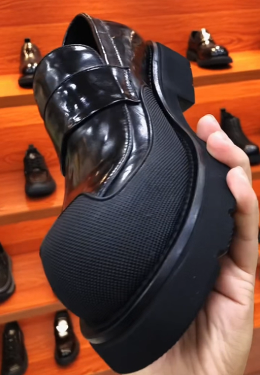 Men's round-headed stitching fashion casual leather shoes