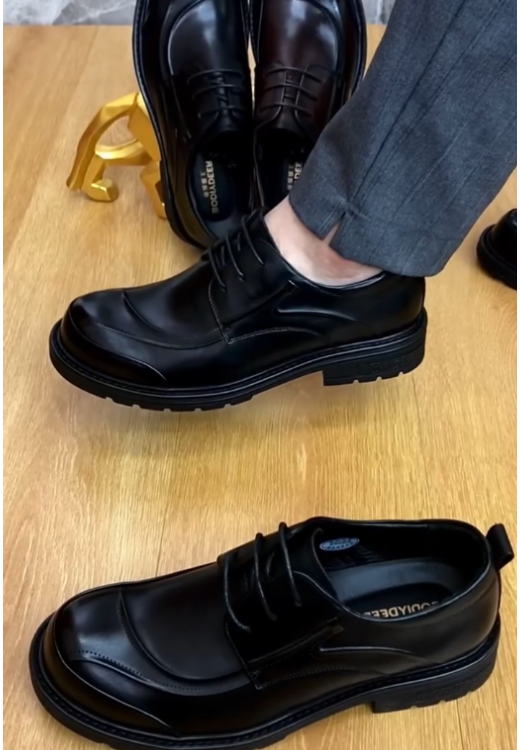 Men's high-quality handmade streamlined design leather shoes