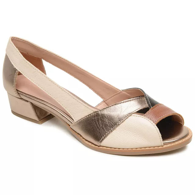 Summer Chic Chunk Heel Leather Casual Sandals