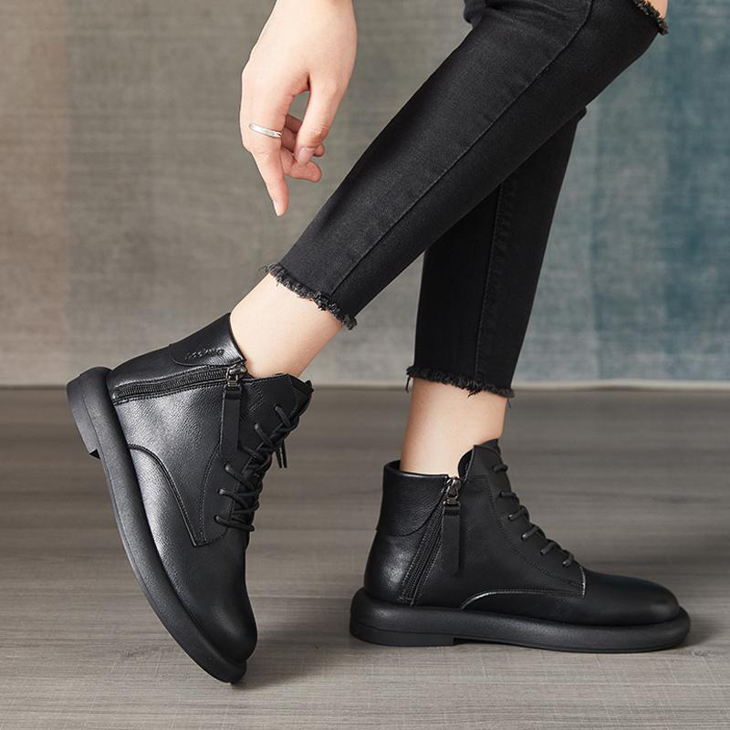 Comfort Leather Soft Sole Zipper Boots