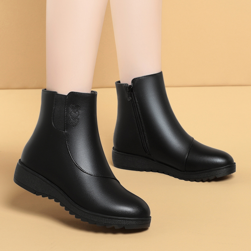 Pure leather cashmere waterproof casual shoes