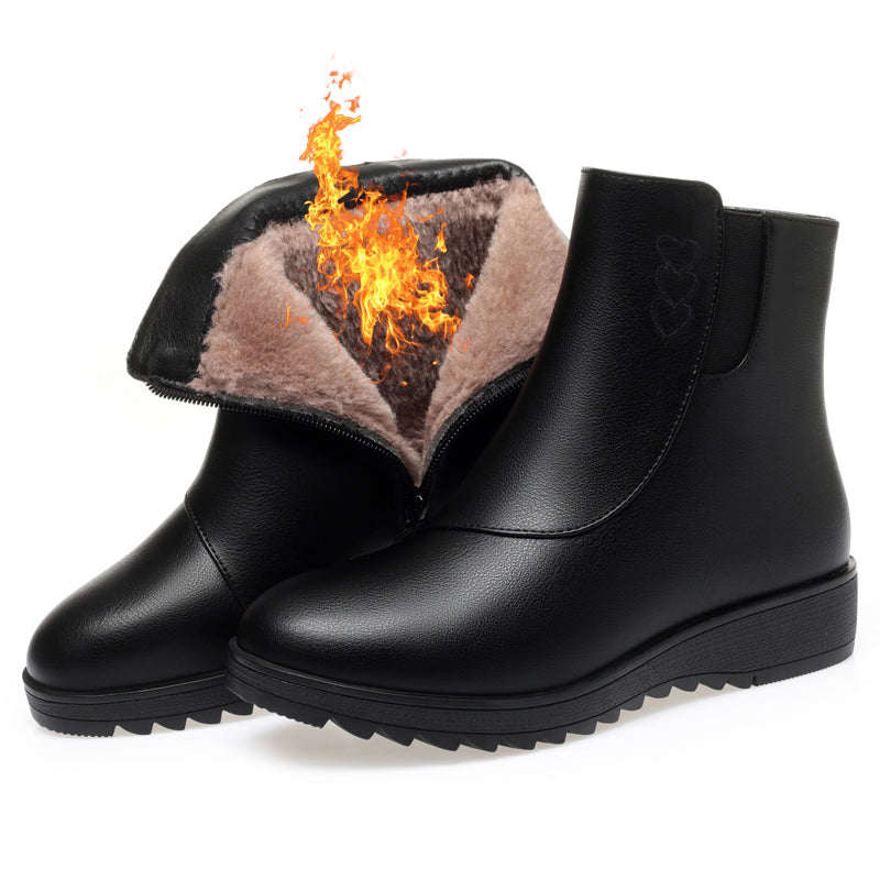 Pure leather cashmere waterproof casual shoes