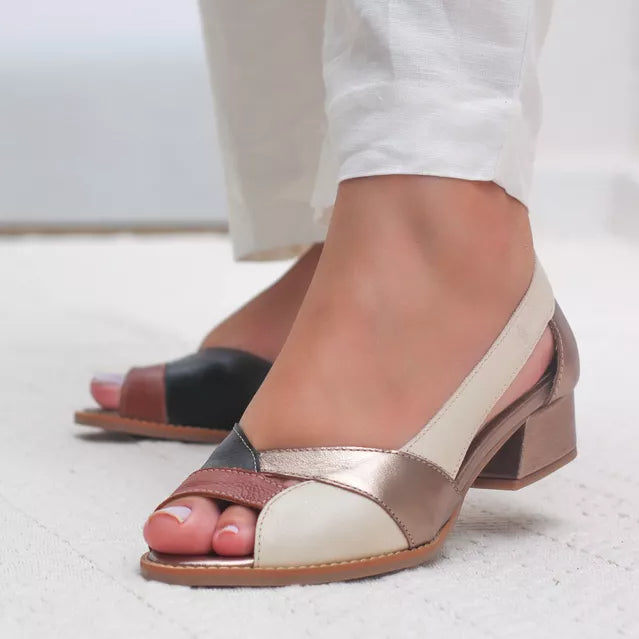 Summer Chic Chunk Heel Leather Casual Sandals