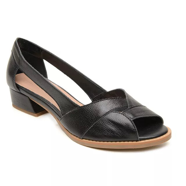 Summer Chic Chunk Heel Leather Casual Sandals