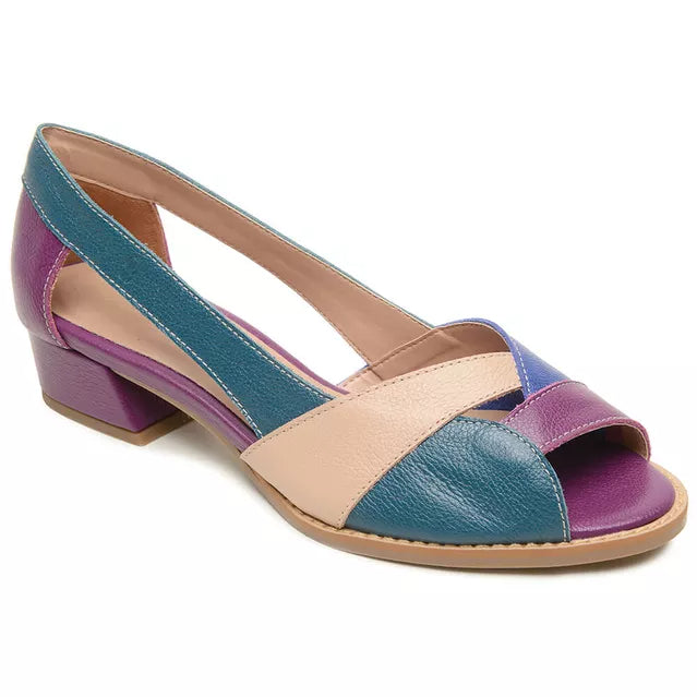 Summer Chic Chunk Heel Leather Casual Sandals