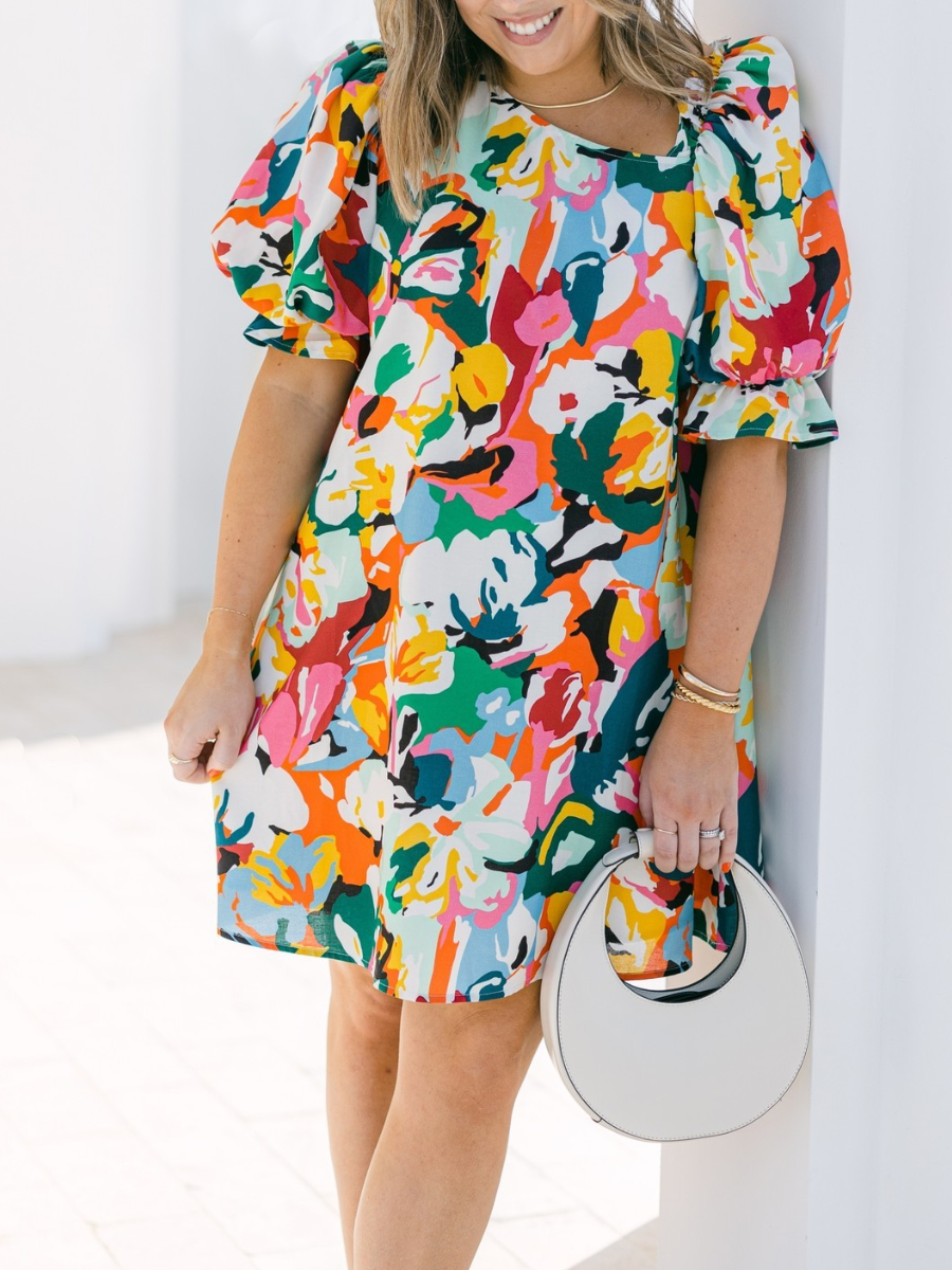 Colorful Printed Design Dress