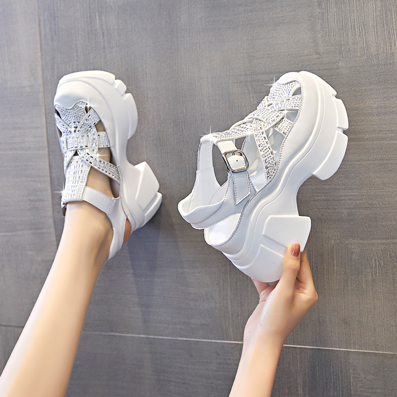 New platform sequined orthopedic sandals