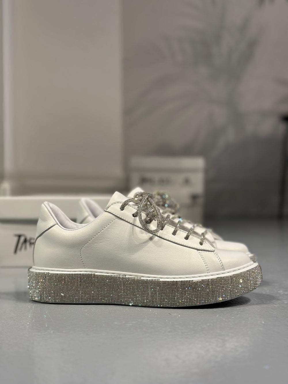 Silver sparkly sole casual shoes