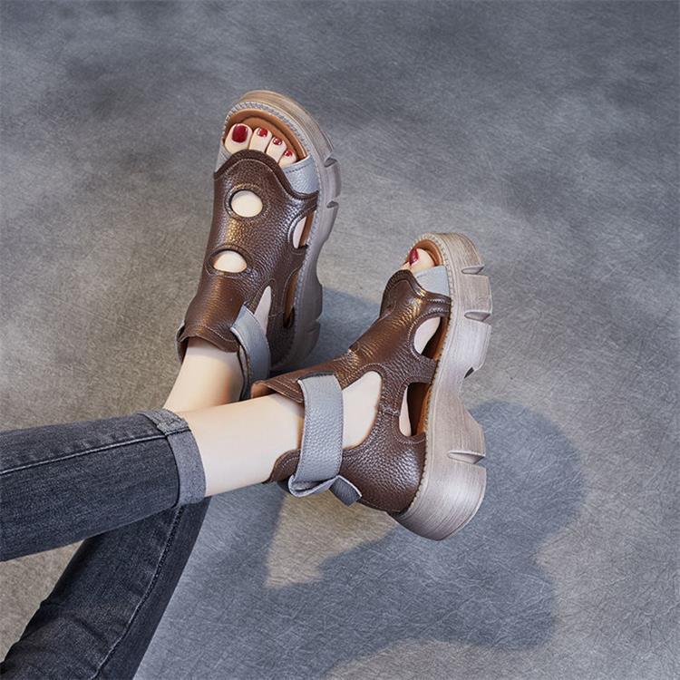 Soft Sole Vintage Platform Velcro Sandals
