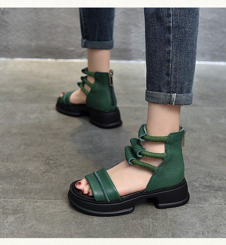 Leather orthopedic sandals