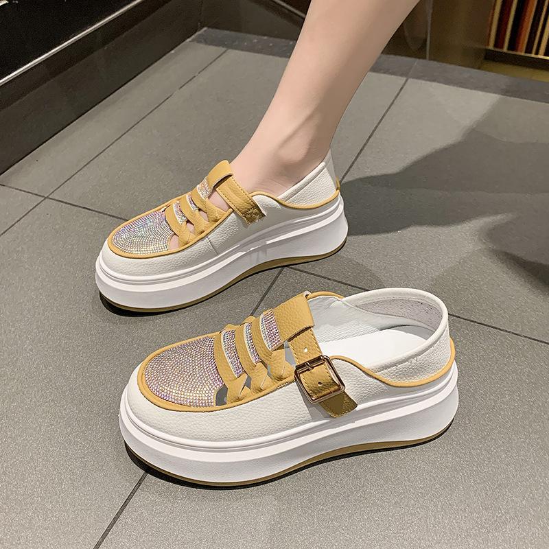 Sparkly platform leather sandals