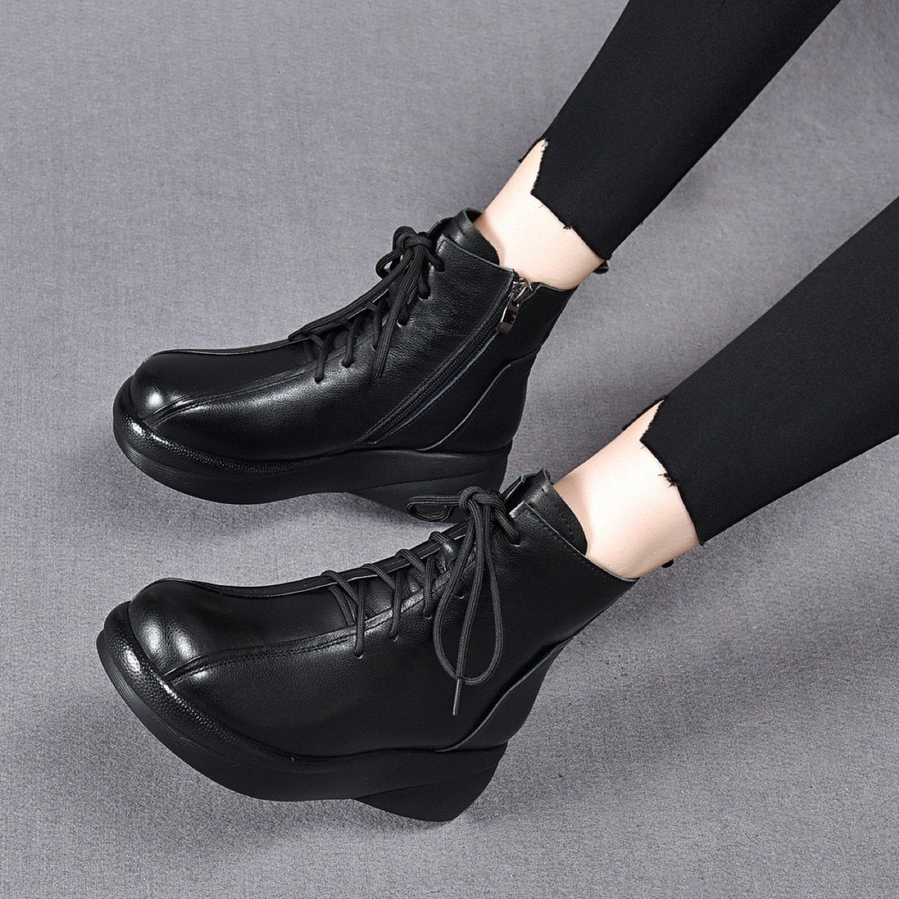 Waterproof and Durable Handmade Leather Ankle Boots
