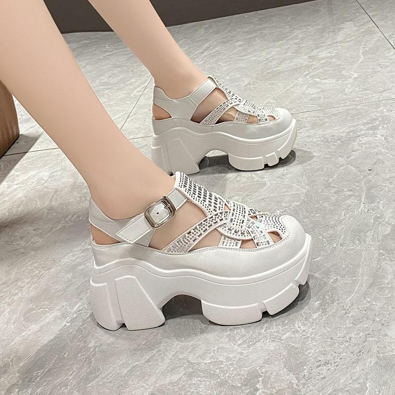 New platform sequined orthopedic sandals
