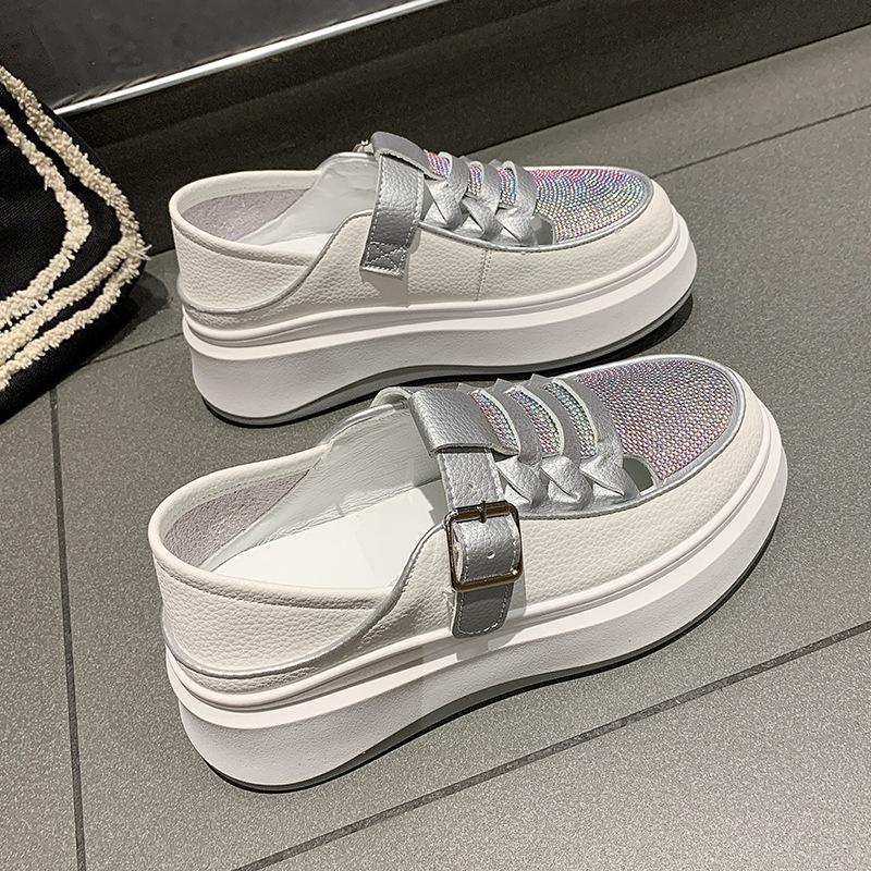 Sparkly platform leather sandals