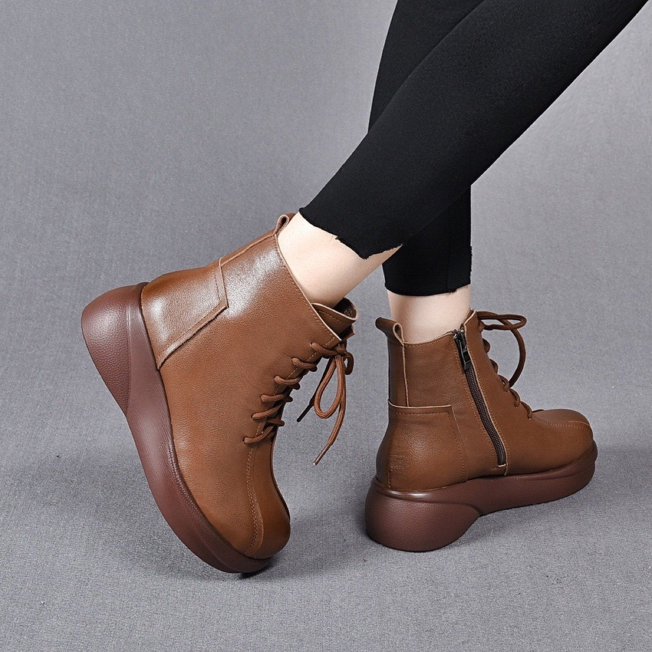 Waterproof and Durable Handmade Leather Ankle Boots