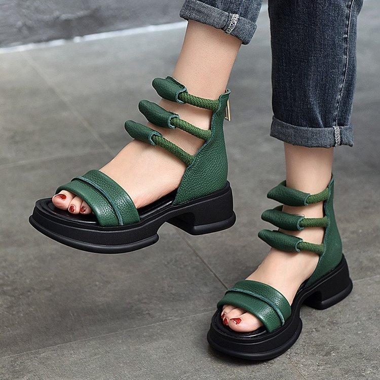 Leather orthopedic sandals