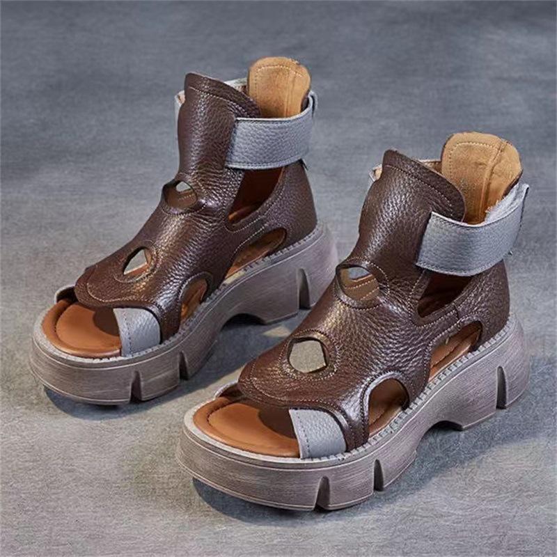 Soft Sole Vintage Platform Velcro Sandals