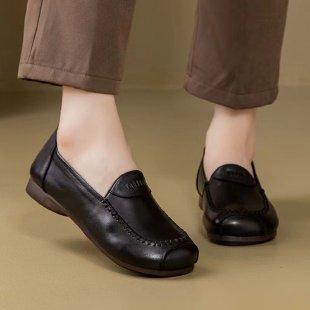 Retro soft leather orthopedic casual shoes
