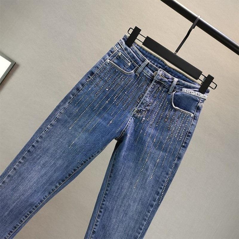 High waist hot diamond trendy jeans