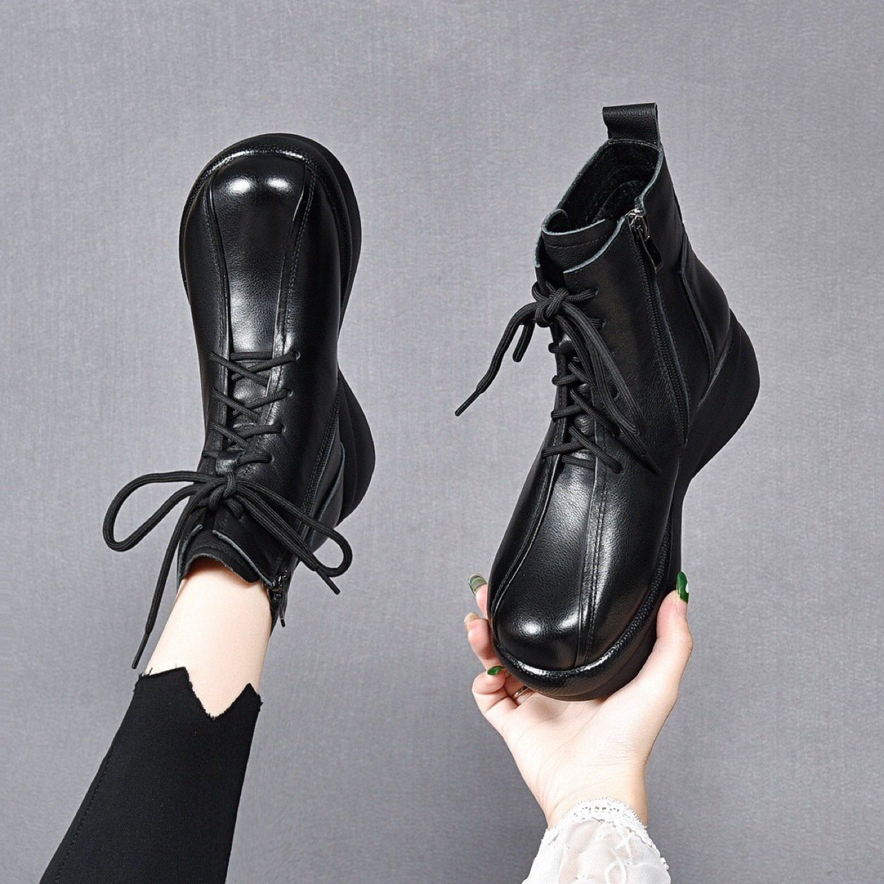 Waterproof and Durable Handmade Leather Ankle Boots