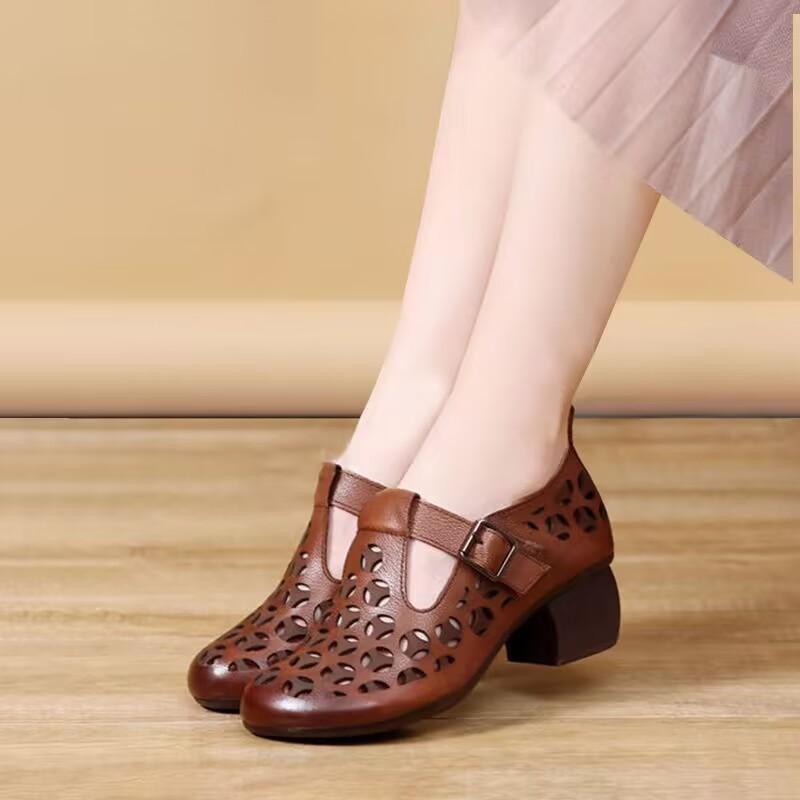 Vintage Leather Ethnic Casual Shoes