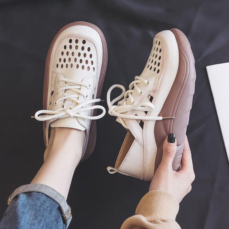 Breathable Leather Platform Shoes