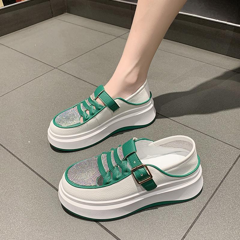 Sparkly platform leather sandals