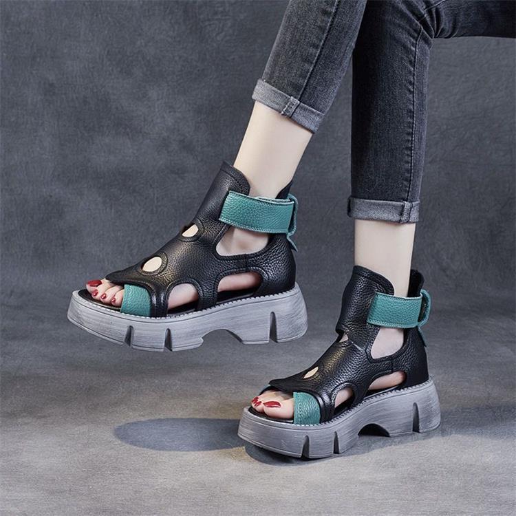 Soft Sole Vintage Platform Velcro Sandals