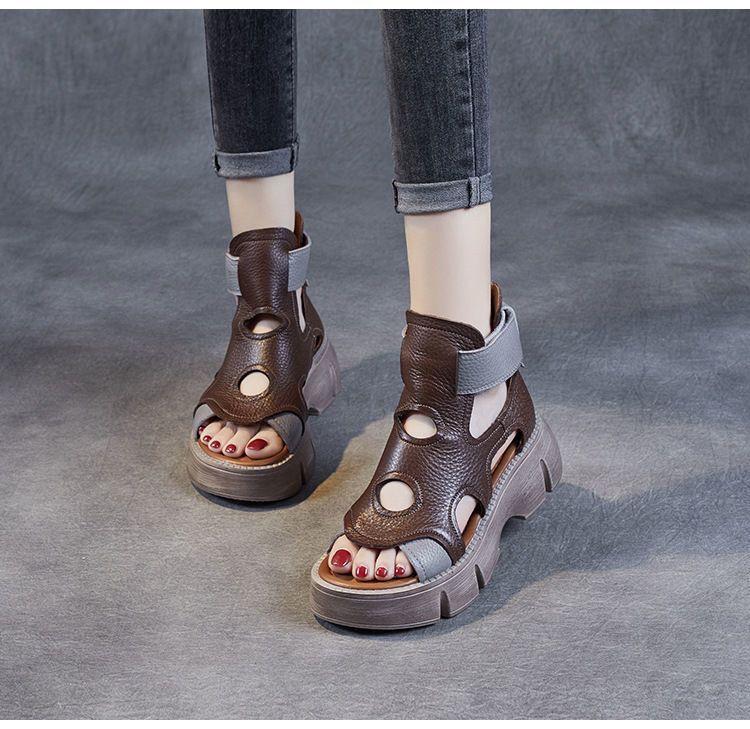 Soft Sole Vintage Platform Velcro Sandals