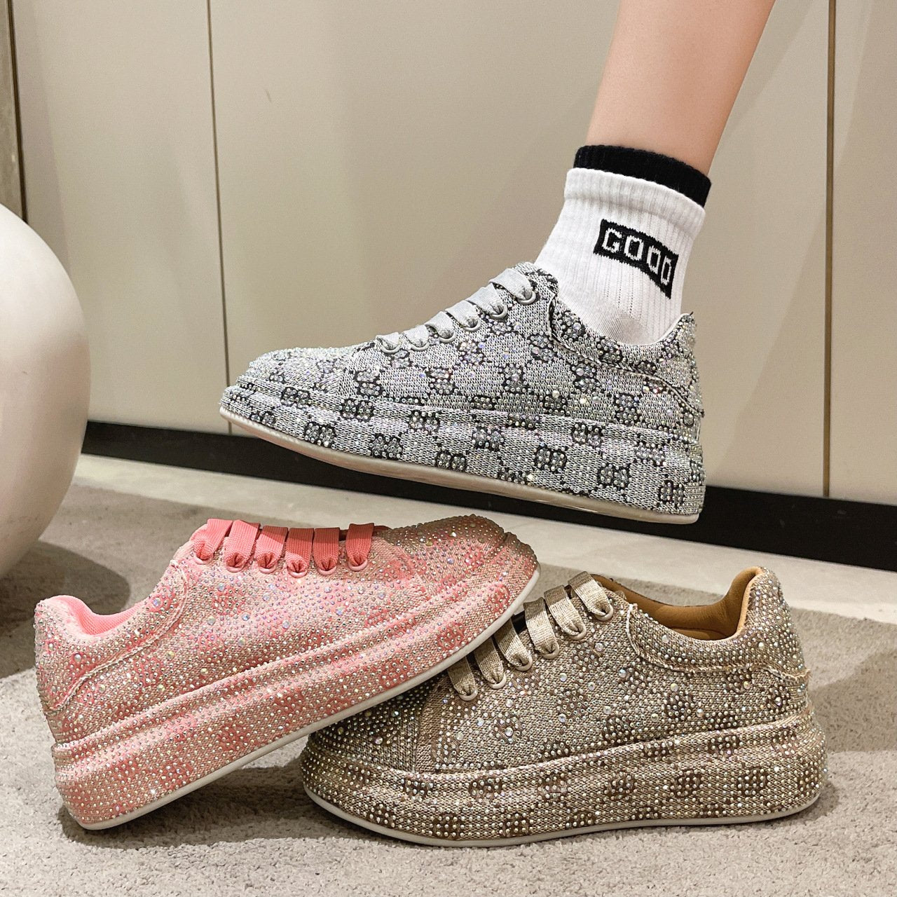 Sparkly Rhinestone Sneakers