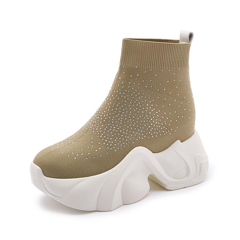 Sparkly Fly-Woven Heightened Platform Shoes