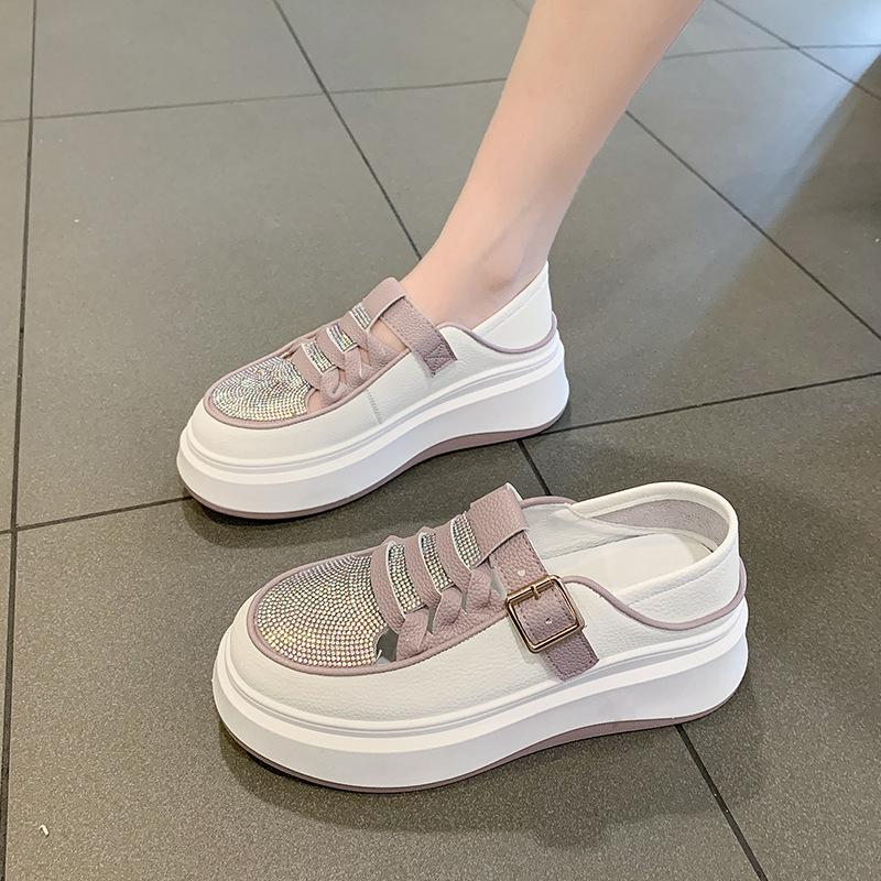 Sparkly platform leather sandals