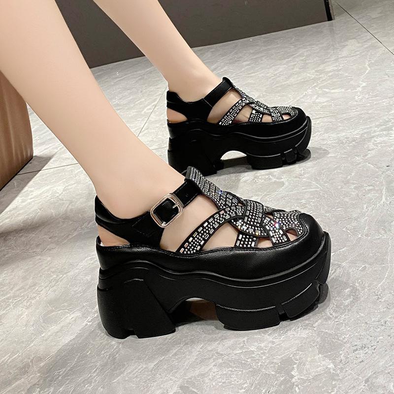 New platform sequined orthopedic sandals