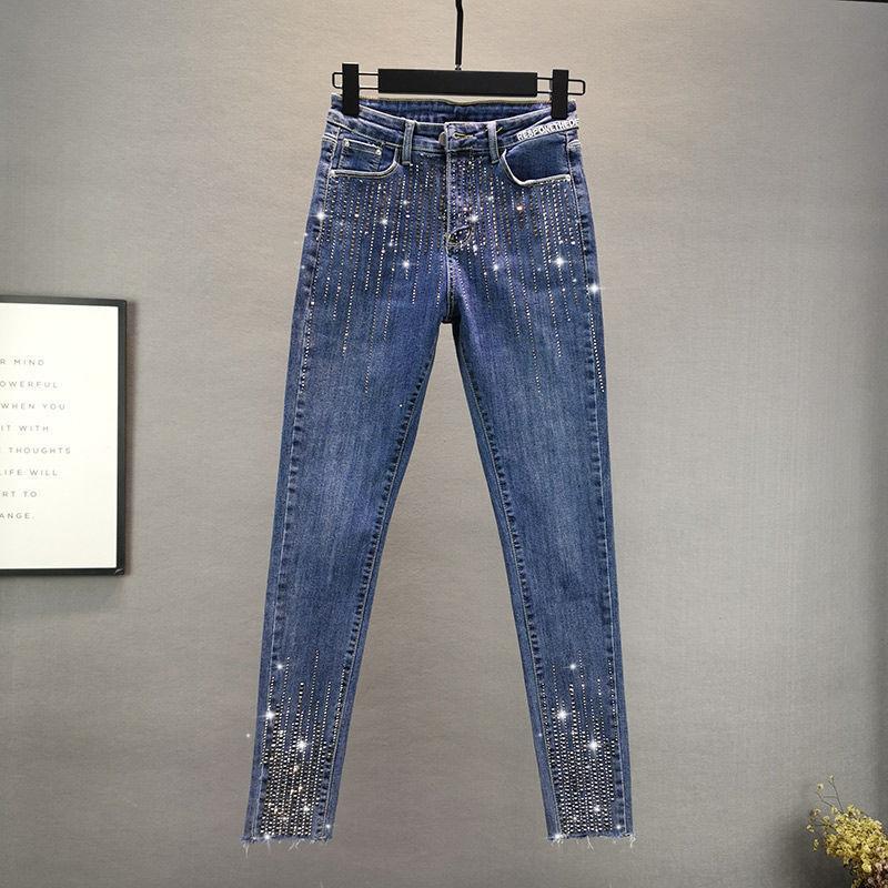 High waist hot diamond trendy jeans