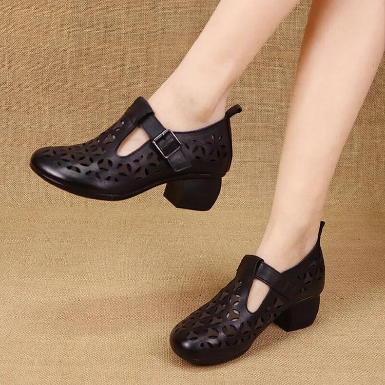 Vintage Leather Ethnic Casual Shoes