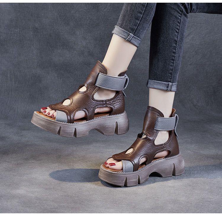 Soft Sole Vintage Platform Velcro Sandals