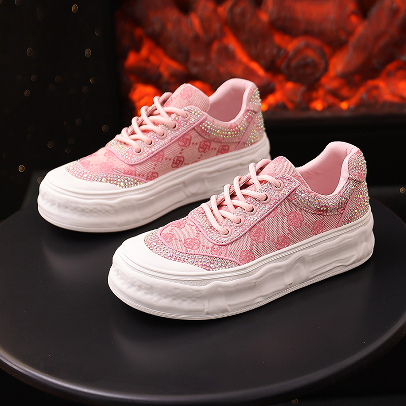 Rhinestone Breathable Canvas Shoes