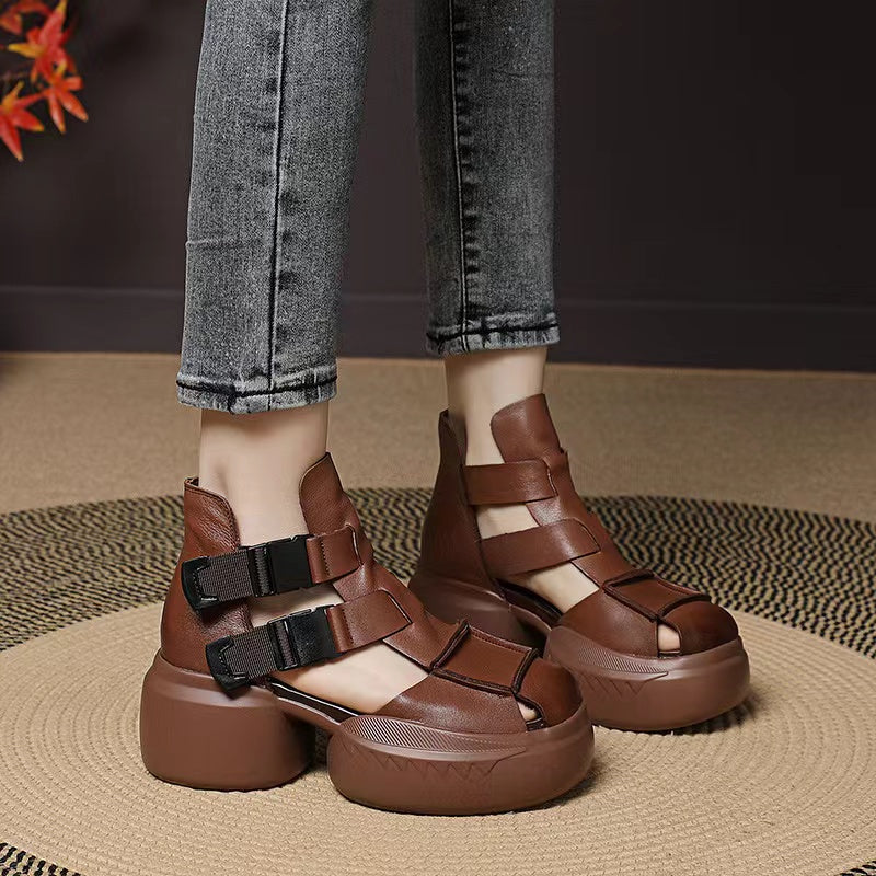 Pure leather orthopedic sandals/boots
