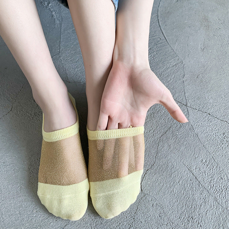 Summer crystal silk thread glass socks