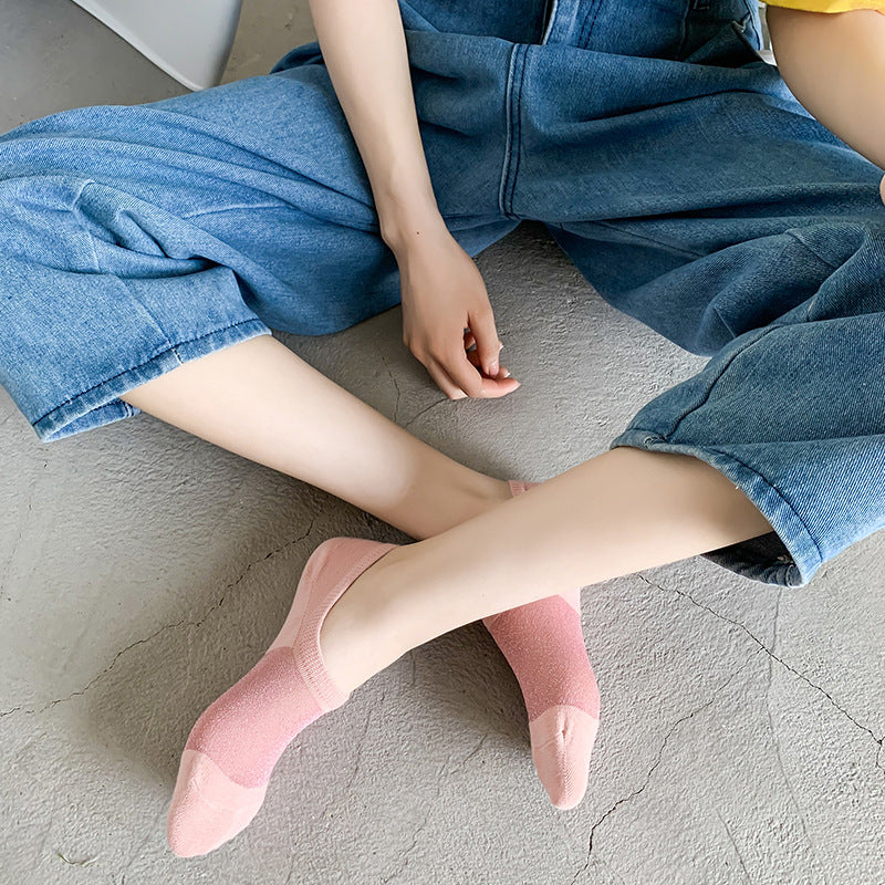 Summer crystal silk thread glass socks